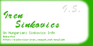 iren sinkovics business card
